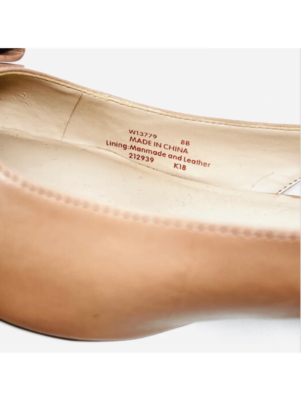 Cole Haan Womans Heels Beige Leather Slingback Kitten Heel Pumps Size 8B - Picture 5 of 8